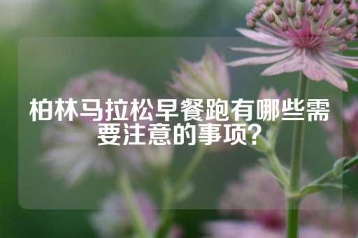 柏林马拉松早餐跑有哪些需要注意的事项？